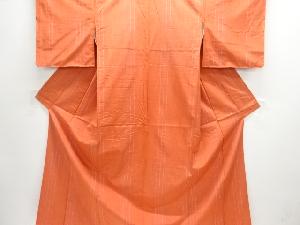 未使用品　変わり縞織り出し手織り紬着物